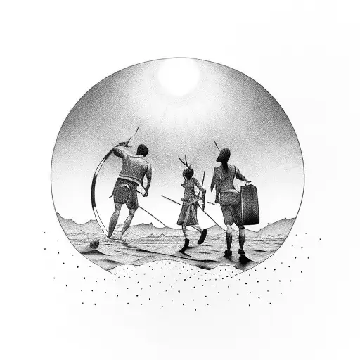 A Coach A Sunset Two Figures