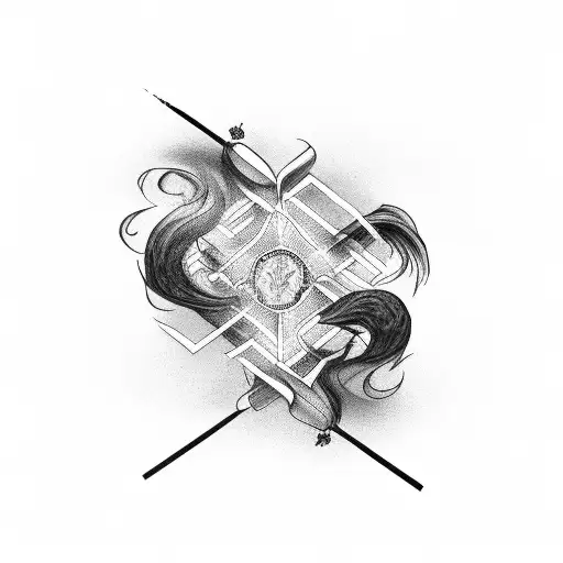 Smoke Line With The Cross