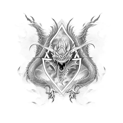 A Fierce Dragon Engaged In Combat With A Warrior