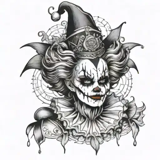 Gothic Clown Woman From The Front