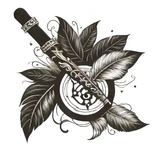Flute With Small Feather At End