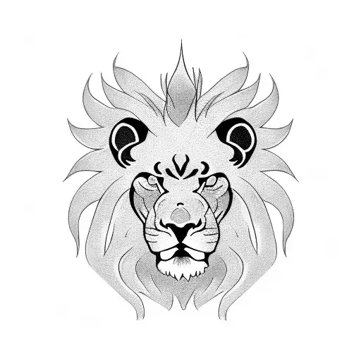 Fire Lion With Star For Eye