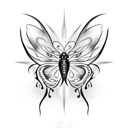 Butterfly With Black Flames