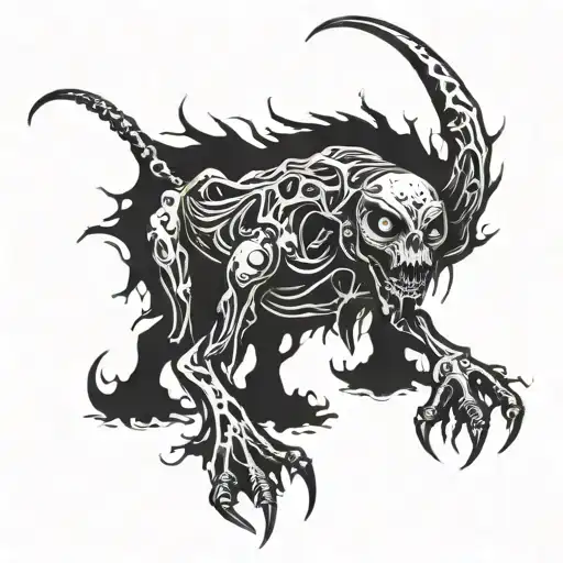 Macabre Creature American Traditional Creepy