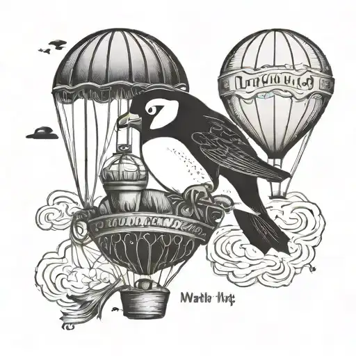 A Pinguin In A Hot Air Balloon And A Quote What If You Fly