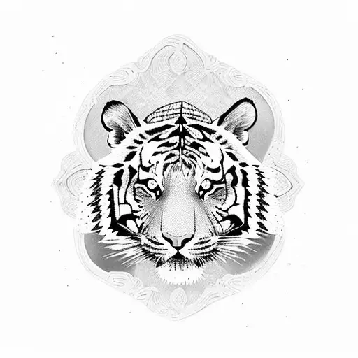 Tiger With Trible Pattern