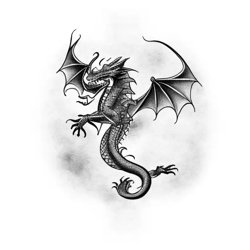 Dragon With Smoke With The Cross