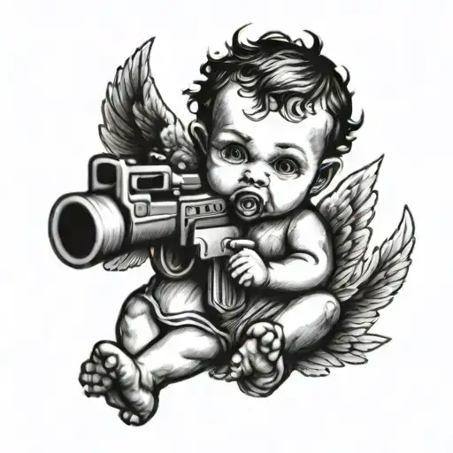 Baby Angel With Gun