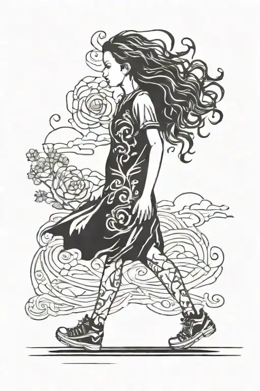 Daughter Shadow Walking