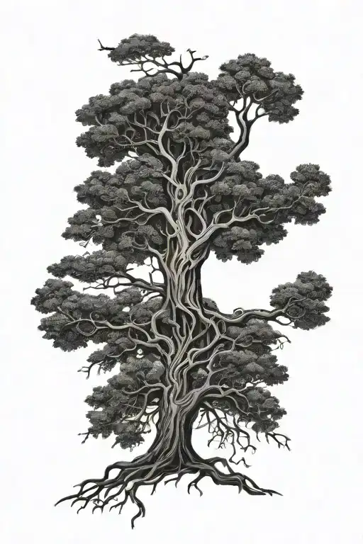 Family Tree With Roots Reaching Deep