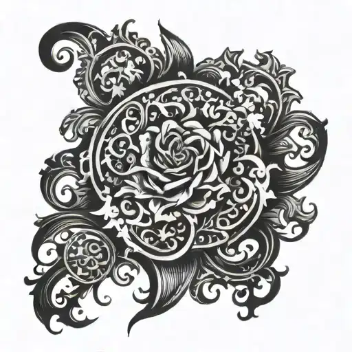 Gothich Dark Ornamental Full Sleeve Black Ink