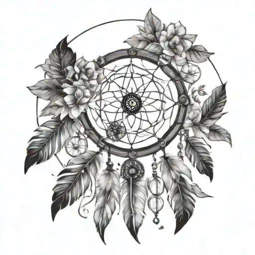 A Dreamcatcher Incorporating Elements Of Nature And Chakras