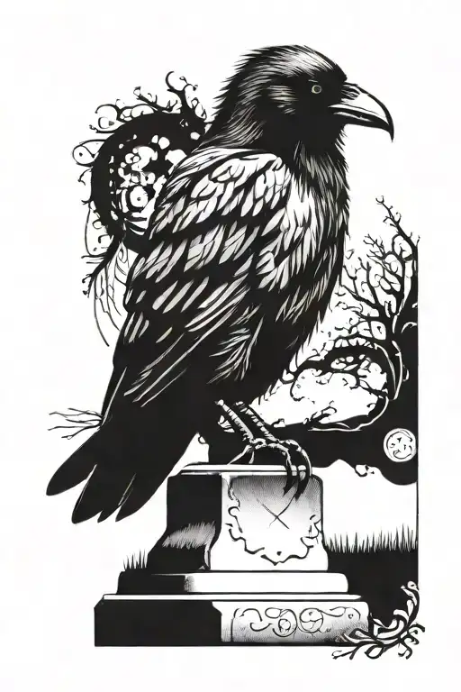 The Crow With Grave Stone
