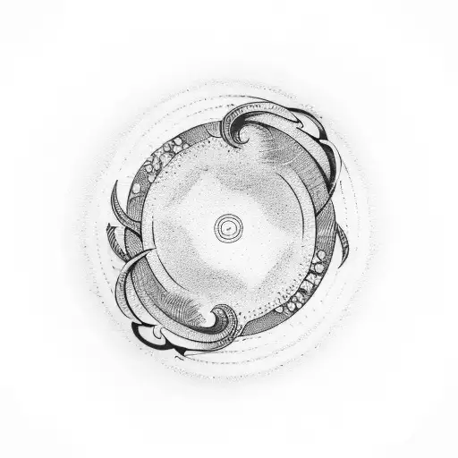 Enso Circle With Waves