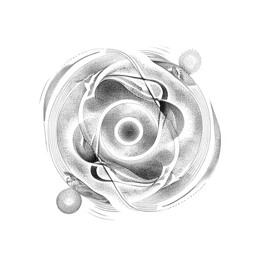 Enso Circle With Waves And Fire