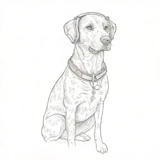 A Black Labrador Retriever Wearing Headphones Listening To Music