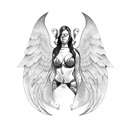 Sexy Angel Facing Backwards