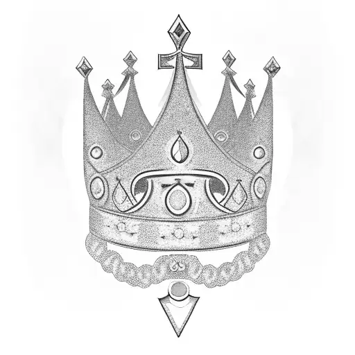 Crown With 4 Top Points Diamond Inside