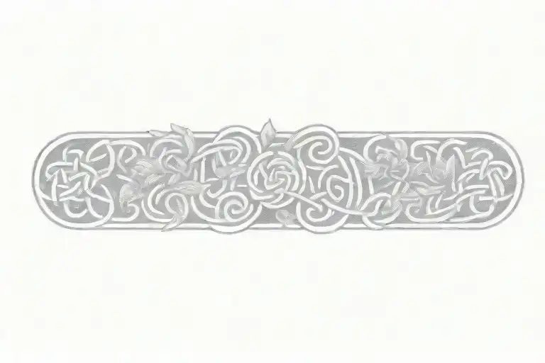 Celtic Knot With Flowers And Trees