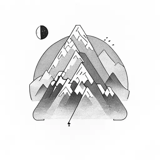 Mountain With Road In The Middle