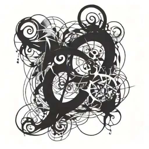 Abstract Chaos Intertwined With Delicate Love Symbols