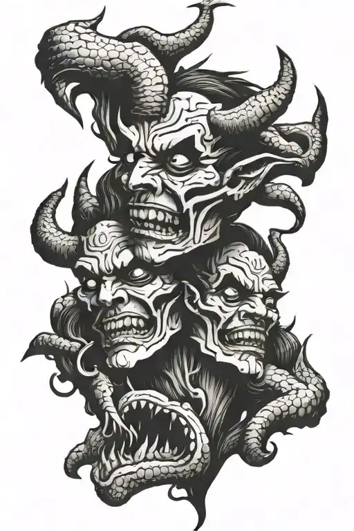 A Murderous Demon With Two Faces On One Head