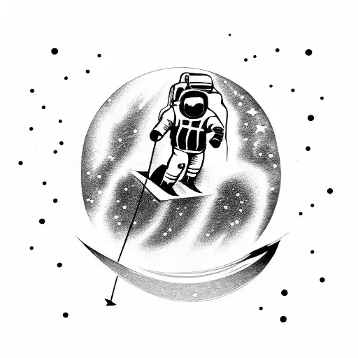 Skiing Astronaut On A Galaxy