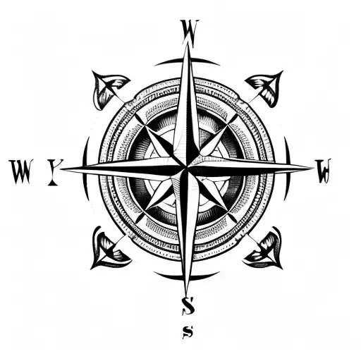 Compass With Anchor