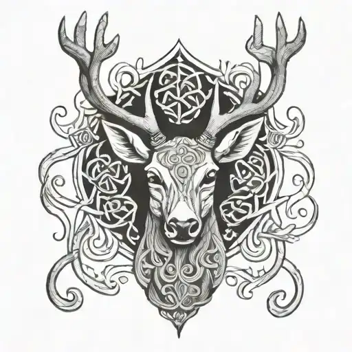 Celtic Deer Head