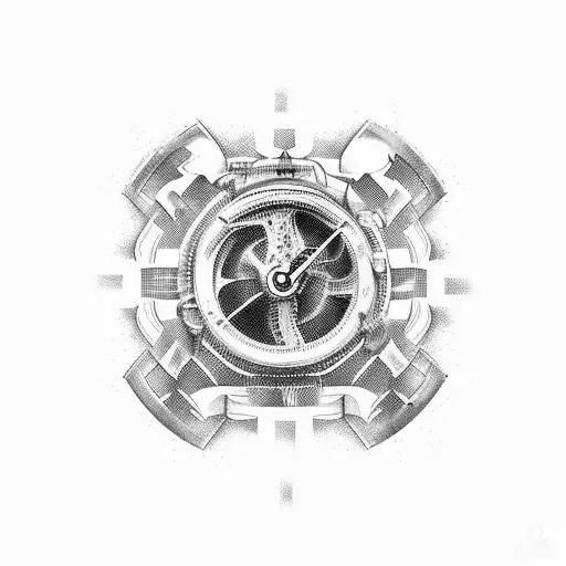 An Intricately Detailed Hourglass Filled With Car Parts Instead Of Sand