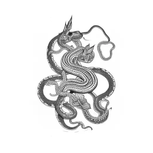 Serpent And Vine Weaving Together