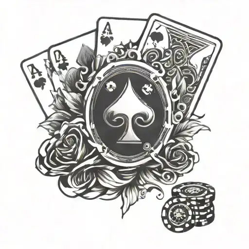 A Poker Hand Holding A Royal Flush With A Sleek Sports Car In The Background