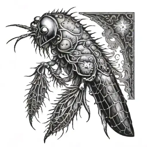 A Microscopic View Of A Copepod Singing In A Dark And Mysterious Underwater World