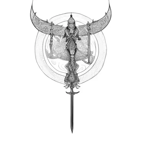 A Woman Holding A Sword And Scales