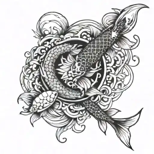 Infinity And Koi Fish