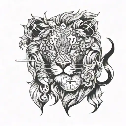 Lion With Clock