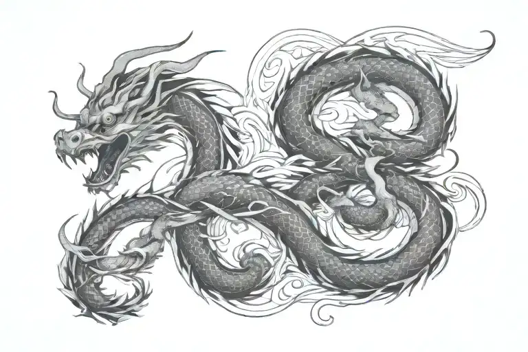 Japanese Dragon Infinity Symbol