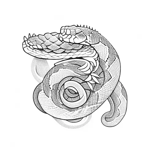 2D Snake With Flowers