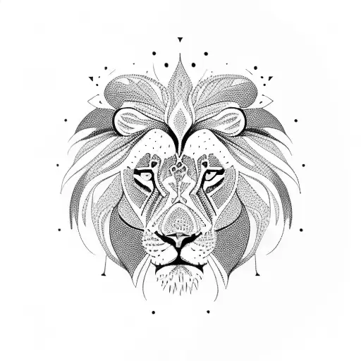 A Majestic Lion Surrounded By Intricate Geometric Patterns