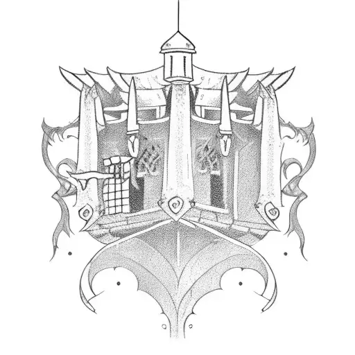 A Really Broken Tall And Thin Single Medieval Guard Tower