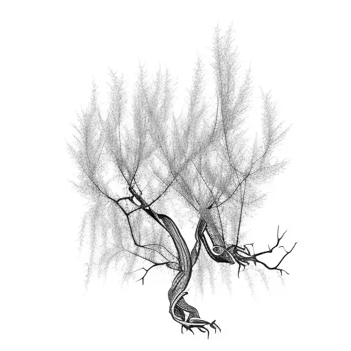 Weeping Willow Tree Snakes As Leaves