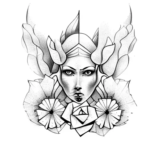 Gemini With Cards And Flowers