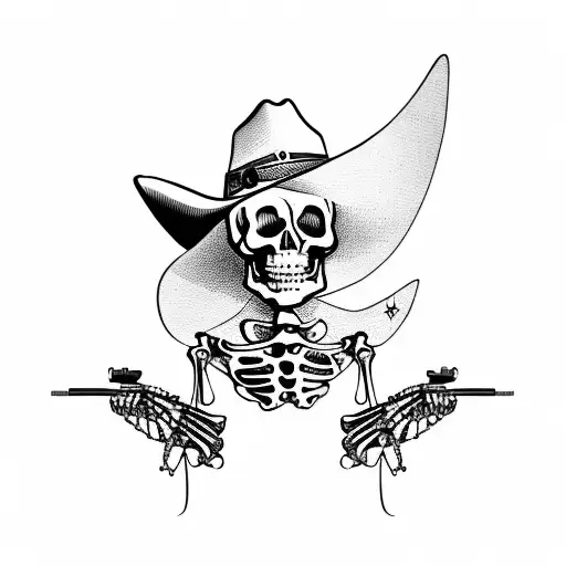 Cowboy With Revolver Skeleton