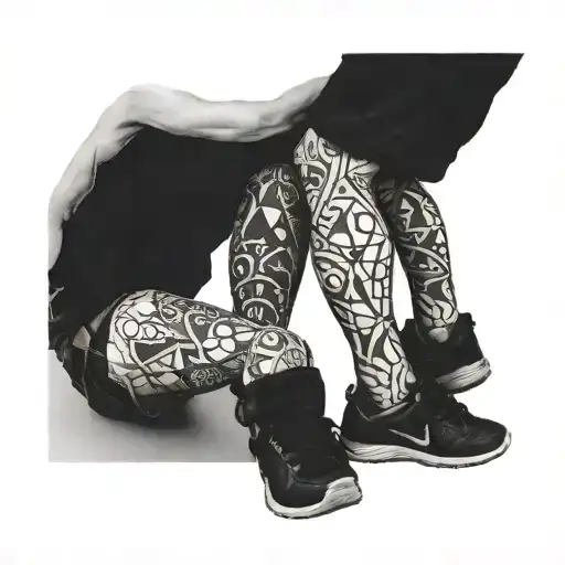 Father And Son Between His Leg Like They Are