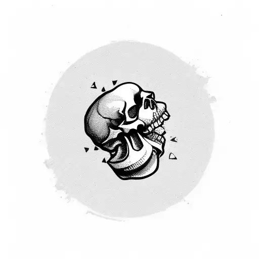 Grunge-inspired Skull With A Coffee Cup In Its Mouth