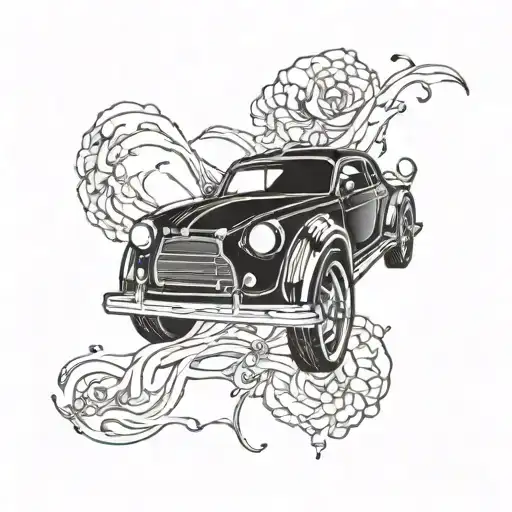 Car Merging Together To Form Holding