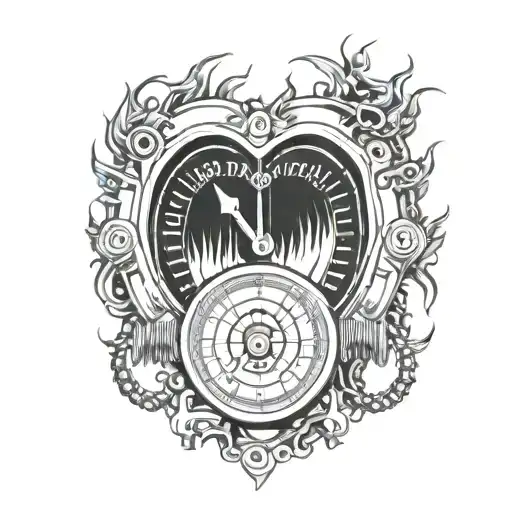 Heart Shaped Speedometer On Fire With Chain Links