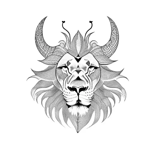 Lion And Goat Head With Snake Tail