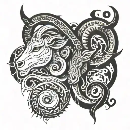Fusion Of The Capricorn And Taurus Symbols Depicting Love Between Two People