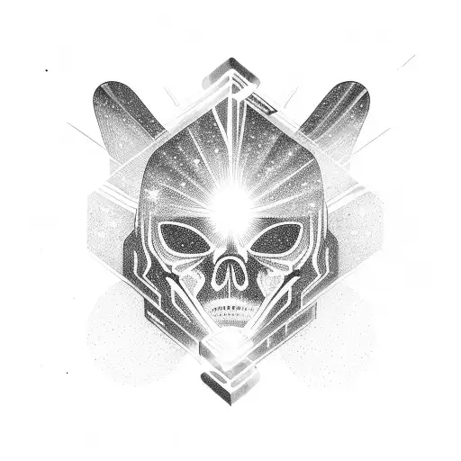 Galaxy With A Beam Of Light